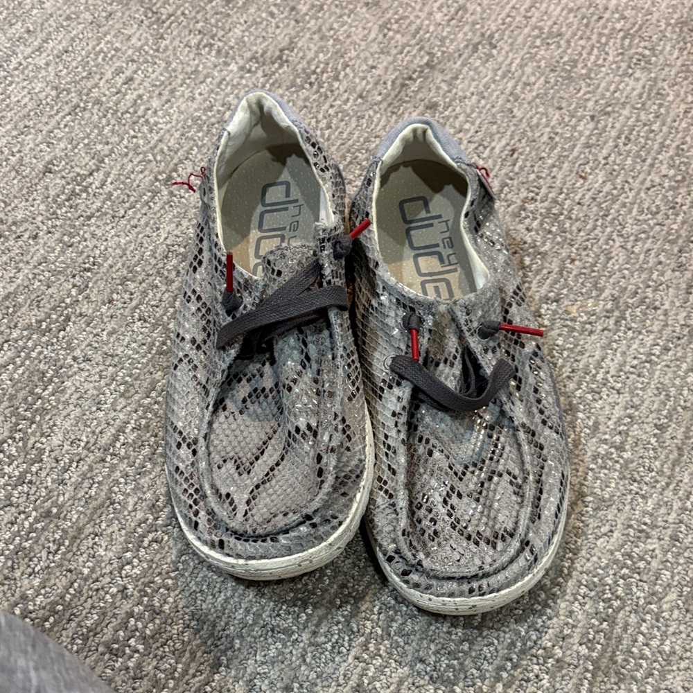 Hey Dude Kids' Black and Gray Moccasins
